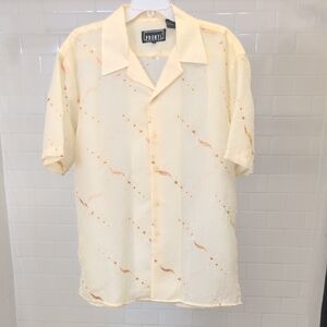 Cream Casual Button Down Shirt with Classic Collar